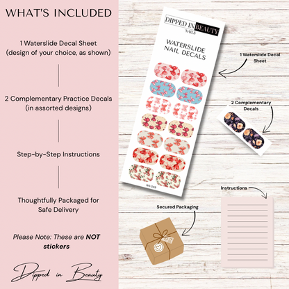 Red Bow Waterslide Nail Decals | Waterslide 049