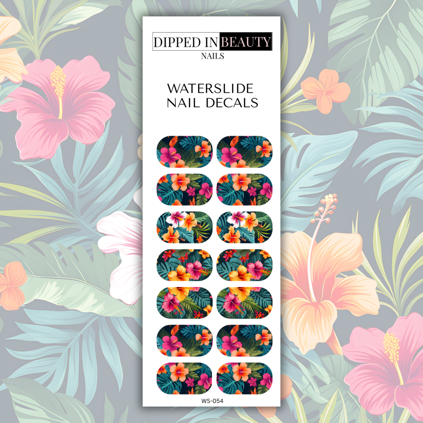 Tropical Floral Waterslide Nail Decals | Waterslide 054