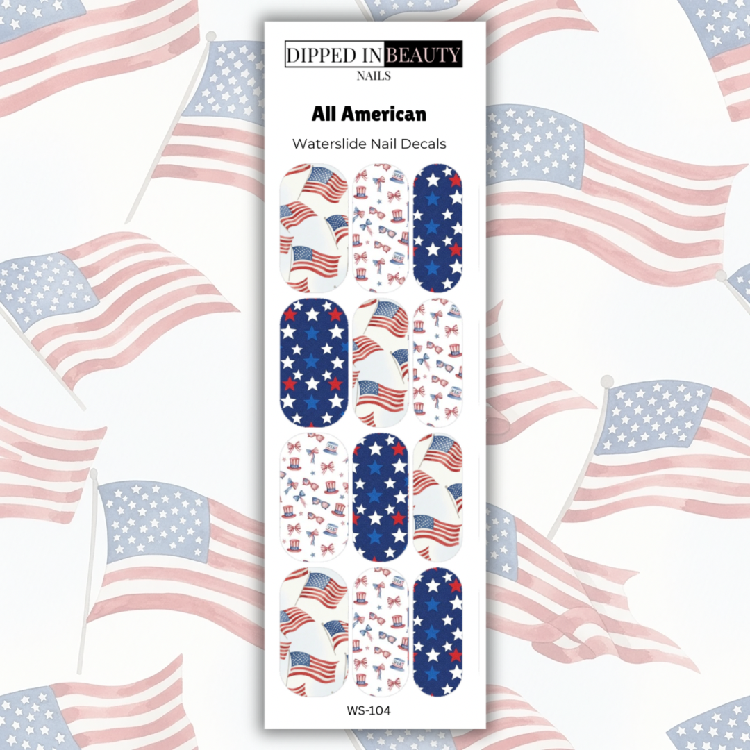 All American Waterslide Nail Decals | Waterslide 104
