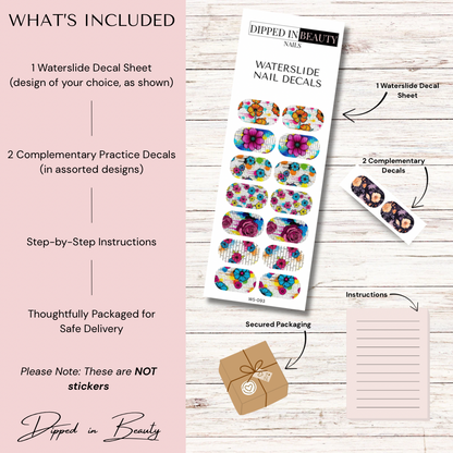Graffiti Floral Nail Decals | Waterslide 093