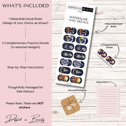 Dark Halloween Nail Decals | Waterslide 075
