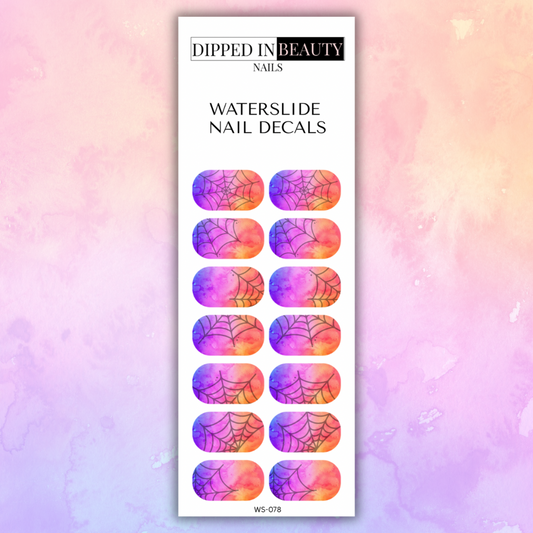 Pastel Spider Web Nail Decals | Waterslide 078