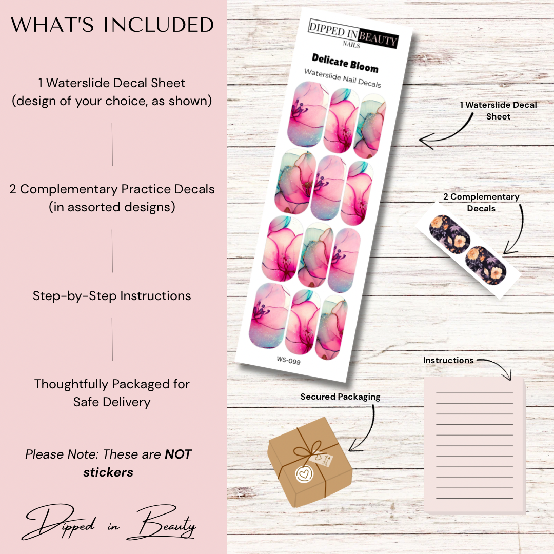 Delicate Bloom Waterslide Nail Decals | Waterslide 099
