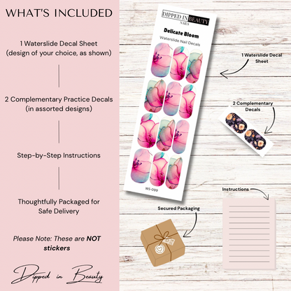 Delicate Bloom Waterslide Nail Decals | Waterslide 099
