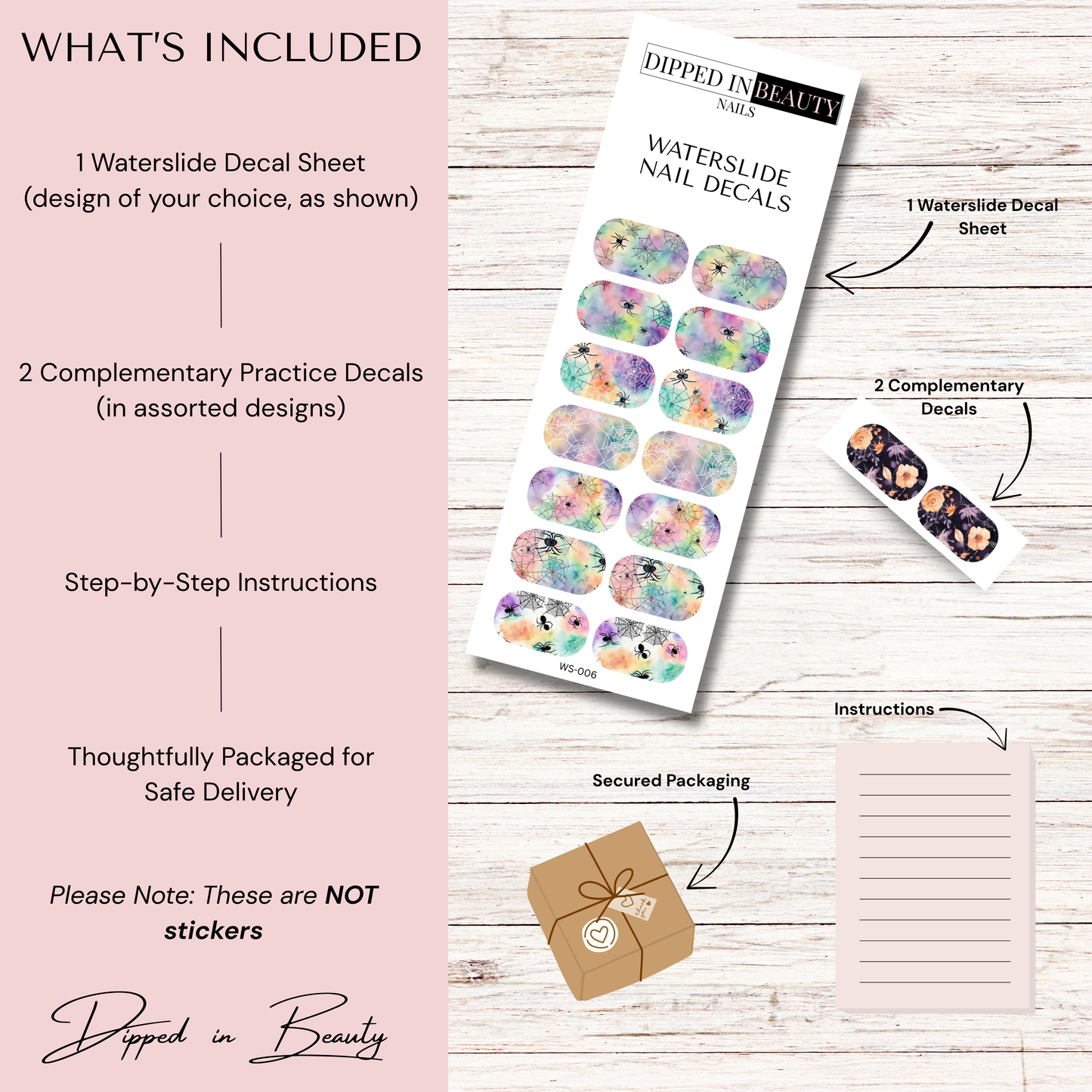 Halloween Spiderweb Waterslide Nail Decals | Waterslide 006