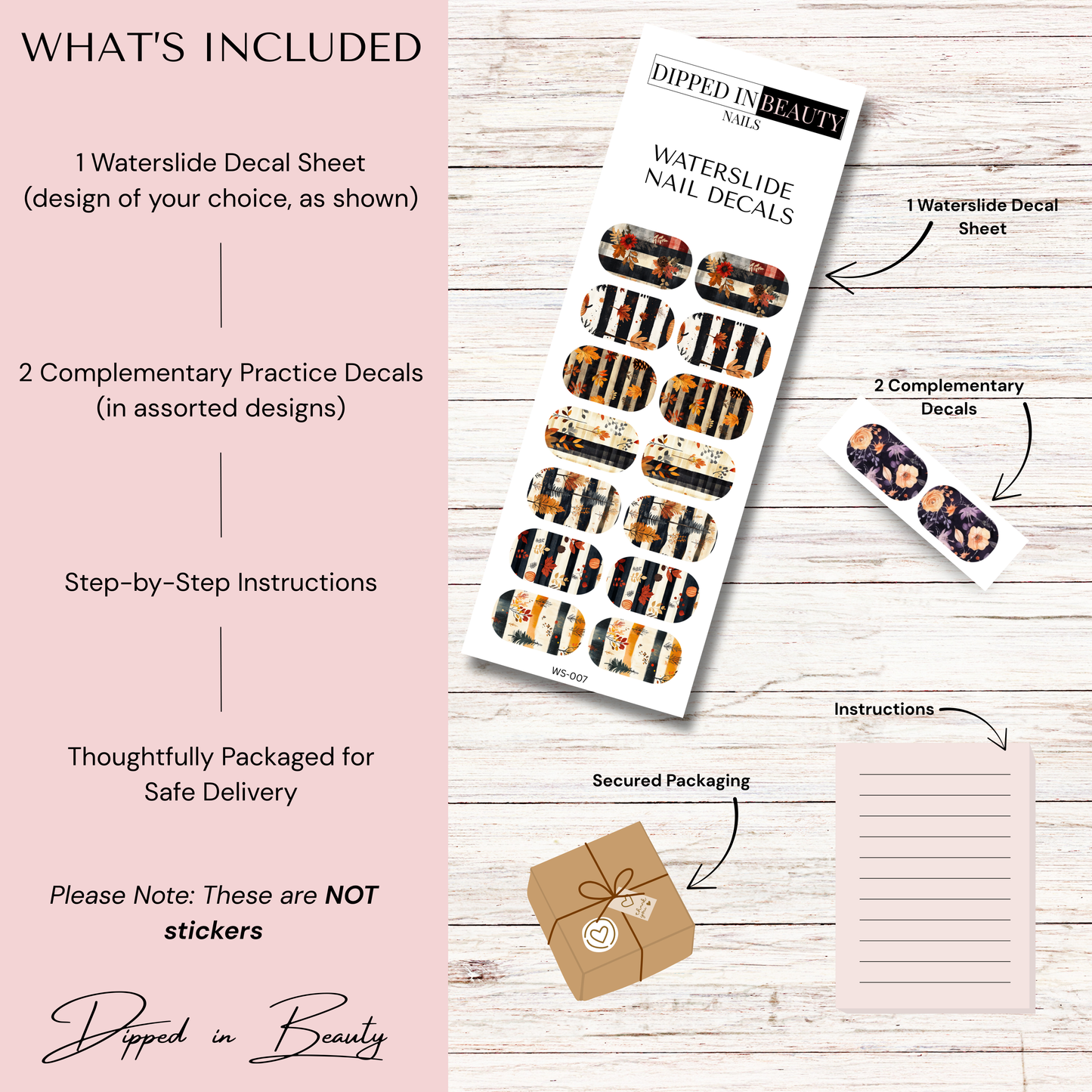 Fall Plaid Waterslide Nail Decals | Waterslide 007