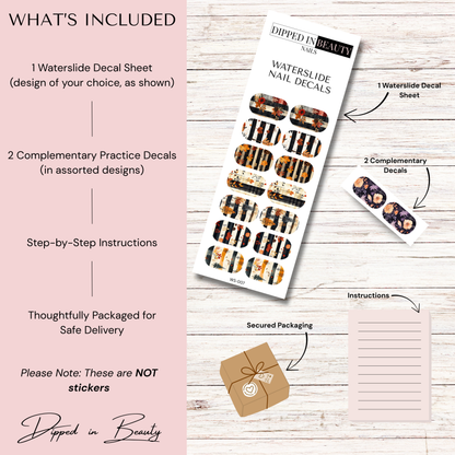 Fall Plaid Waterslide Nail Decals | Waterslide 007