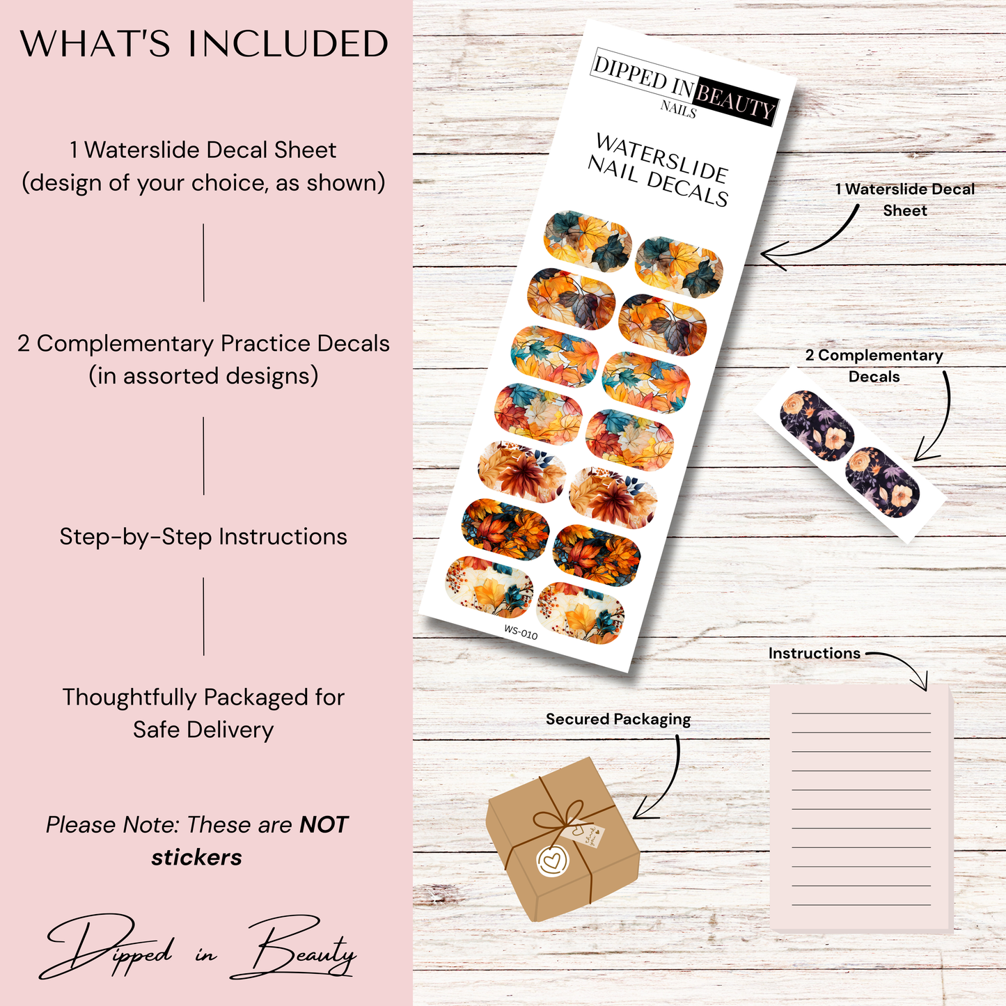 Autumn Floral Waterslide Nail Decals | Waterslide 010
