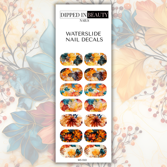 Autumn Floral Waterslide Nail Decals | Waterslide 010