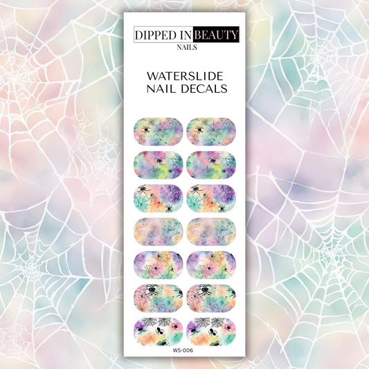Halloween Spiderweb Waterslide Nail Decals | Waterslide 006