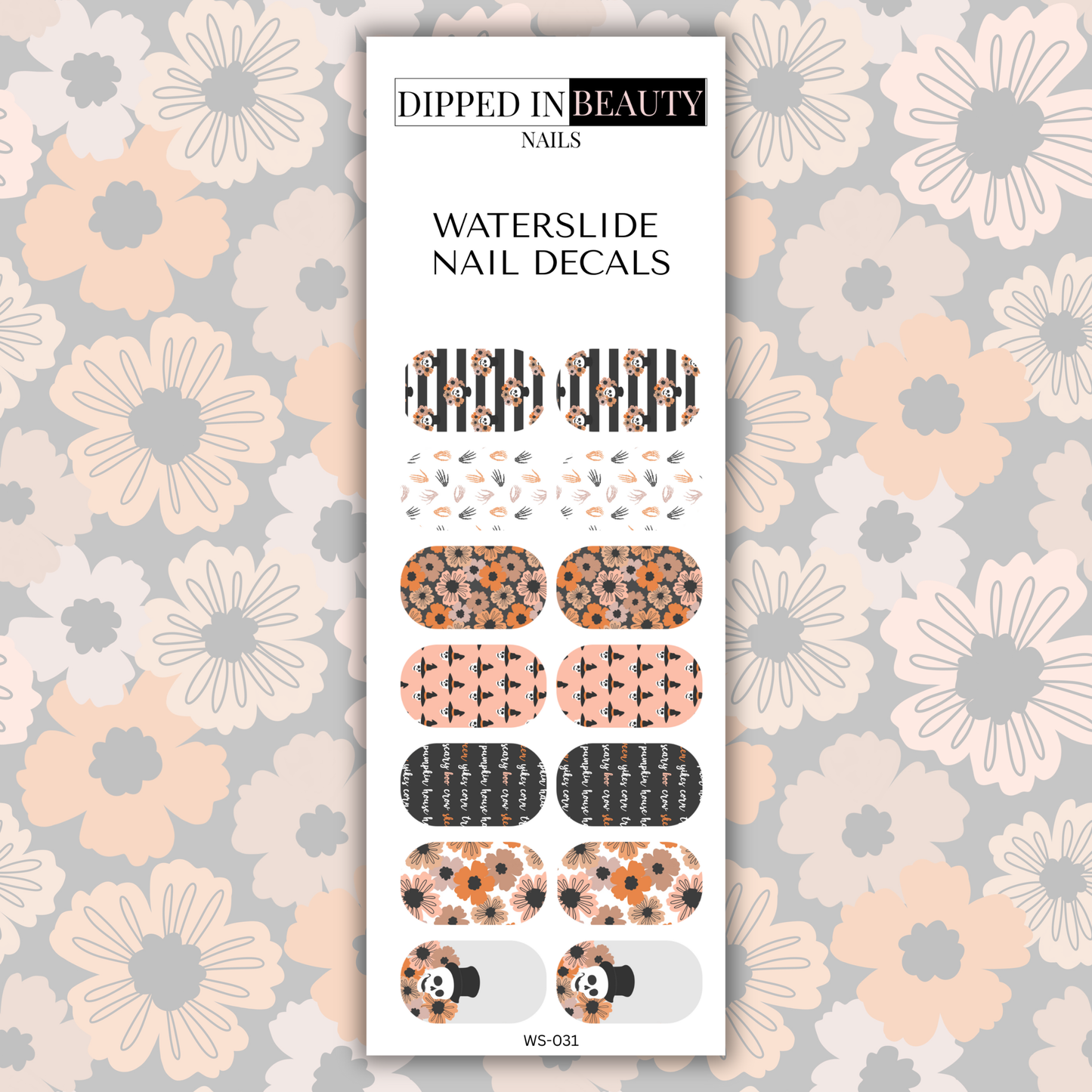 Fall Halloween Nail Decals | Waterslide 031