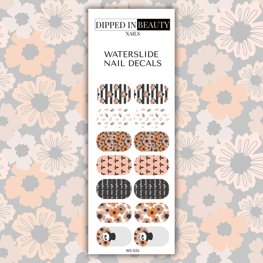 Fall Halloween Nail Decals | Waterslide 031