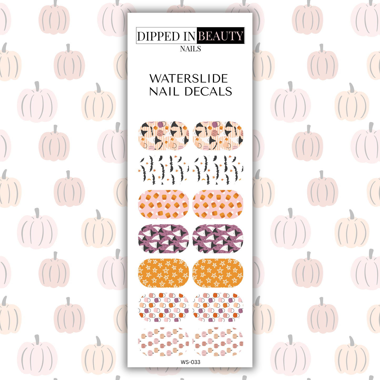 Fall Halloween Nail Decals | Waterslide 033