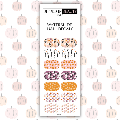 Fall Halloween Nail Decals | Waterslide 033
