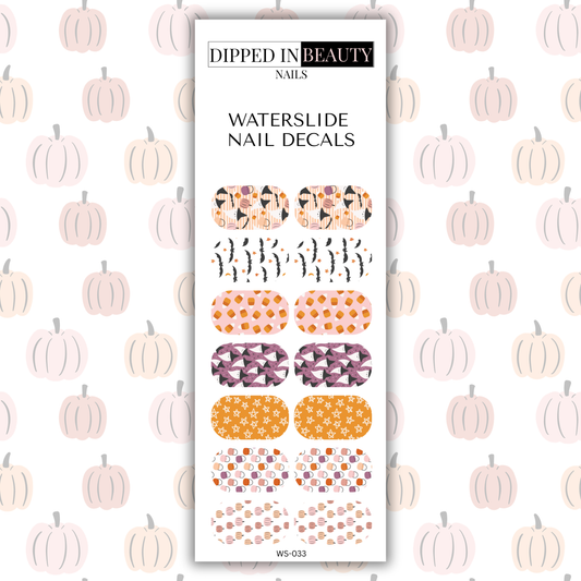 Fall Halloween Nail Decals | Waterslide 033