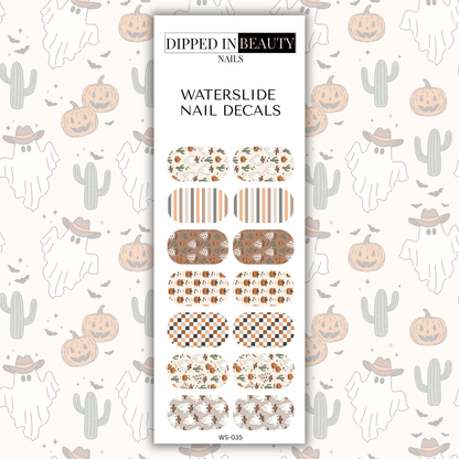 Western Halloween Nail Decals | Waterslide 035