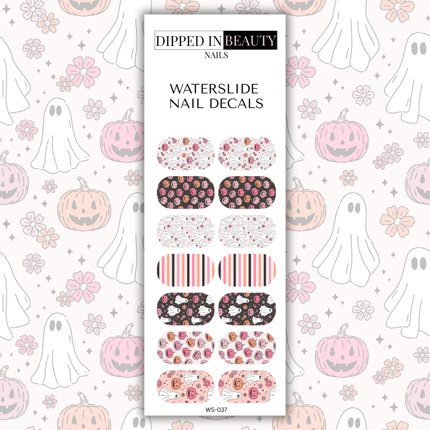 Pink Halloween Nail Decals | Waterslide 037