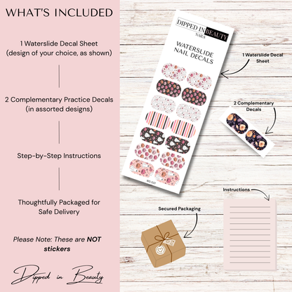 Pink Halloween Nail Decals | Waterslide 037