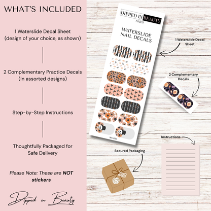 Fall Halloween Nail Decals | Waterslide 031