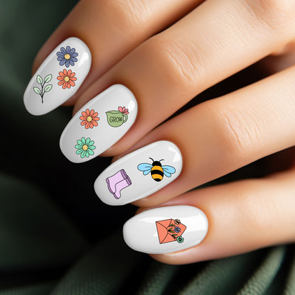 Spring Flower Nail Stickers