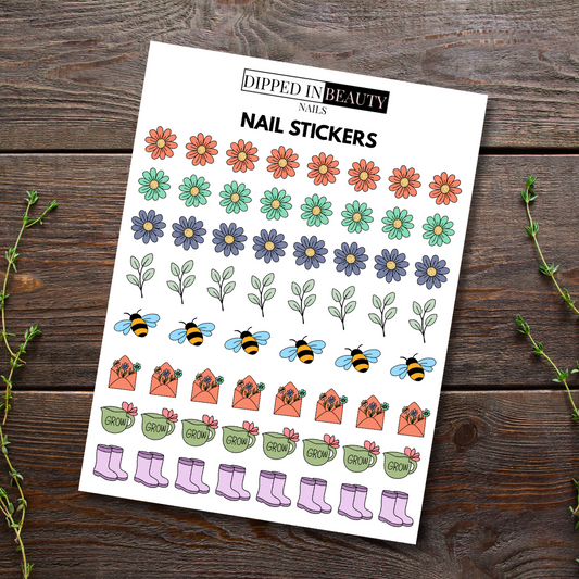 Spring Flower Nail Stickers