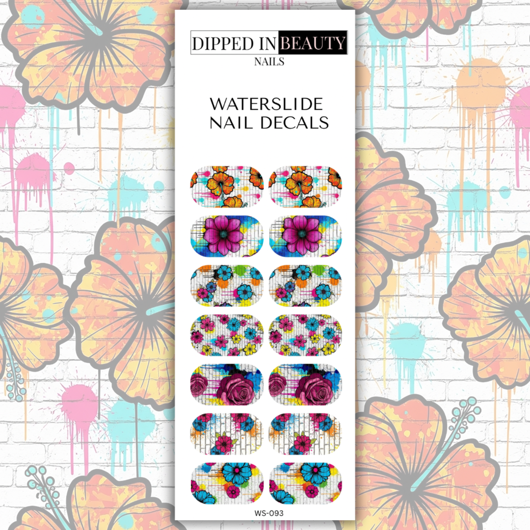 Graffiti Floral Nail Decals | Waterslide 093