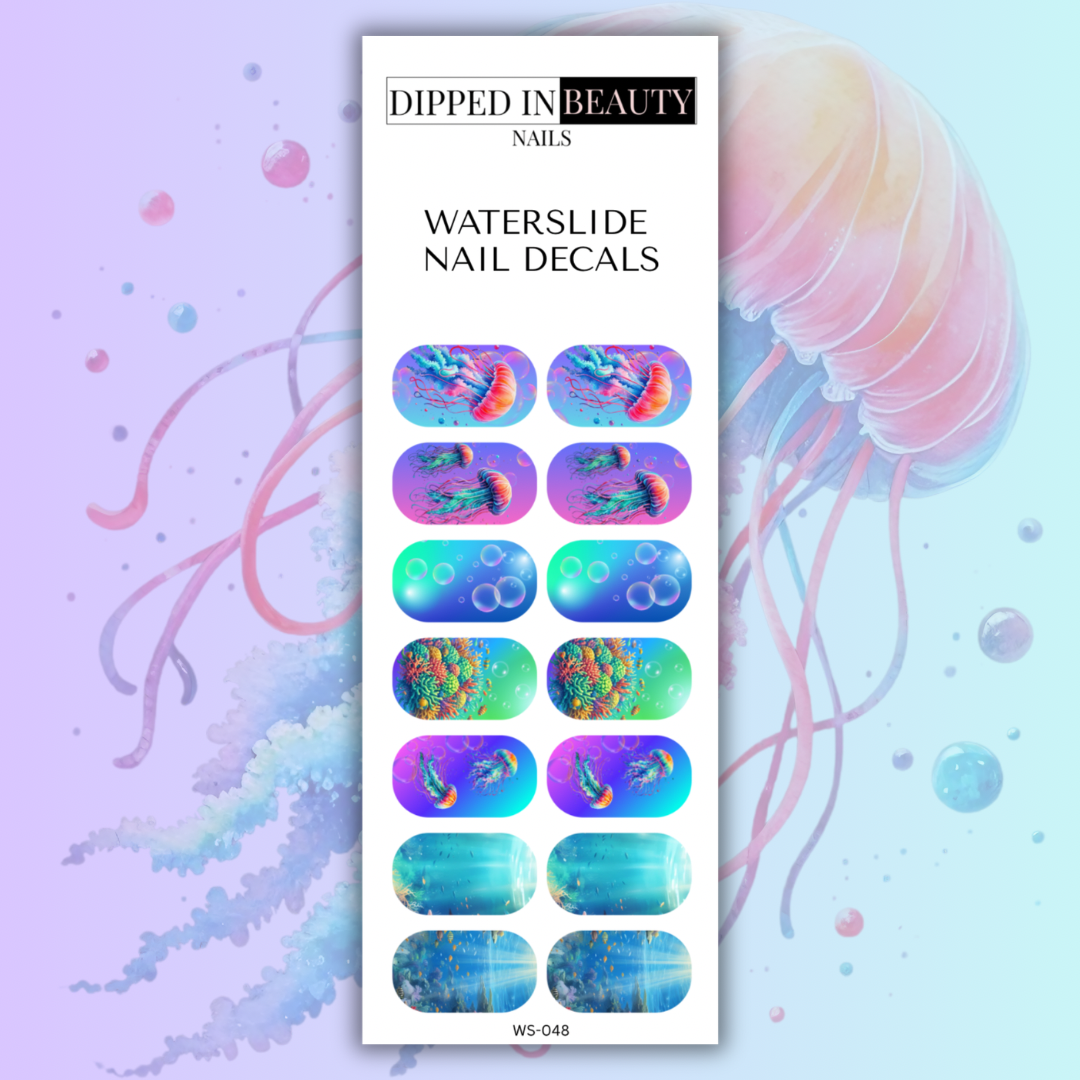 Jellyfish Ocean Waterslide Nail Decals | Waterslide 048