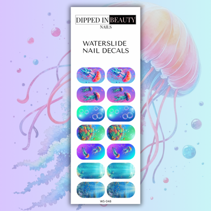 Jellyfish Ocean Waterslide Nail Decals | Waterslide 048