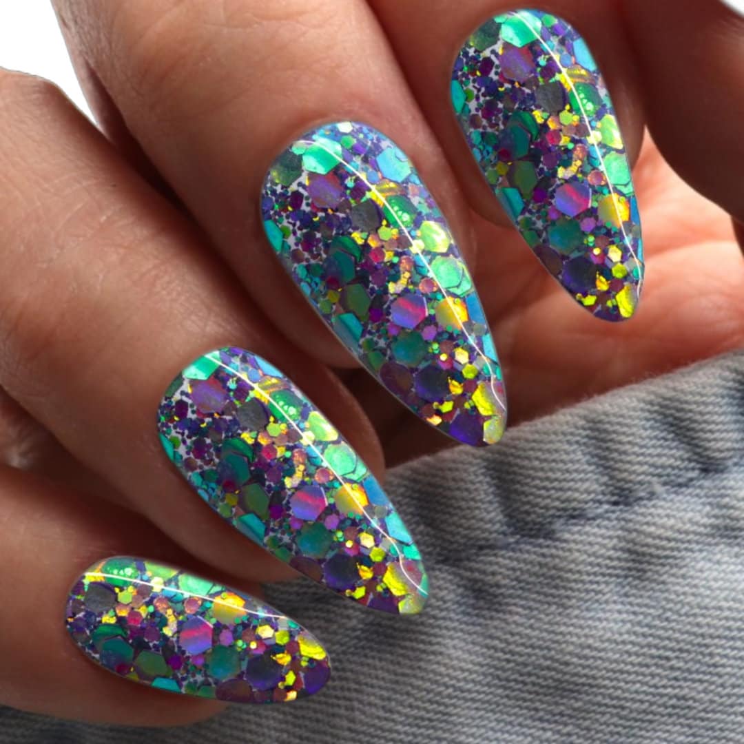 Northern Lights - color shifting glitter dip powder for nails